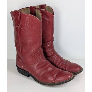 Hondo Women's Size 7.5 B Red Leather Western Cowgirl Boots Rockabilly Peewee